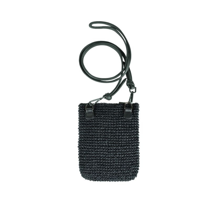 Preview: SEABREEZE MOBILE RAFFIA-BLACK Smartphone Tasche